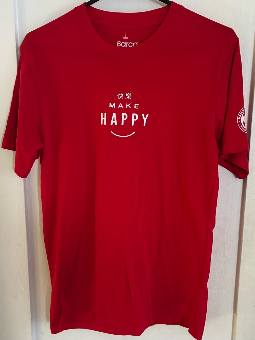 Panda Express Barco Uniforms Red 'Make Happy' Short Sleeve Graphic Tee